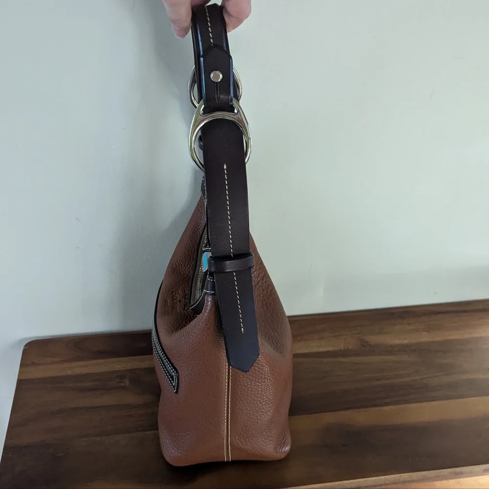 Dooney & Bourke Brown Leather Hobo Handbag - Picture 10 of 16